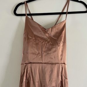 Liphop Gold Maxi Lace Up Dress